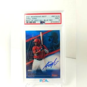 2021 Bowman's Best Arol Vera Auto Blue Refractor # B21-AVE PSA 9 MINT- Angels